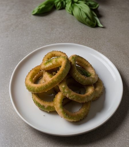 Fresh Sweet Onion Rings With Basil recipe image