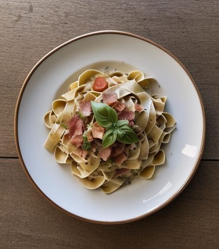 Fresh Tomato, Bacon and Onion Fettucine recipe image