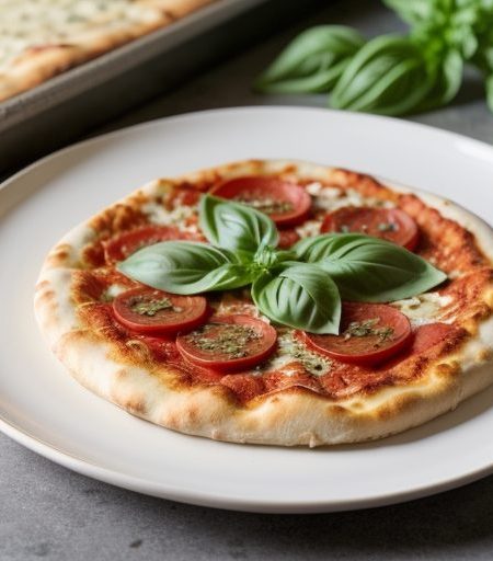 Fresh Tomato, Basil, and Cheese Pizza recipe image