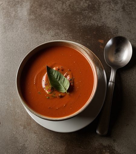 Fresh Tomato Soup With Sweet Basil recipe image