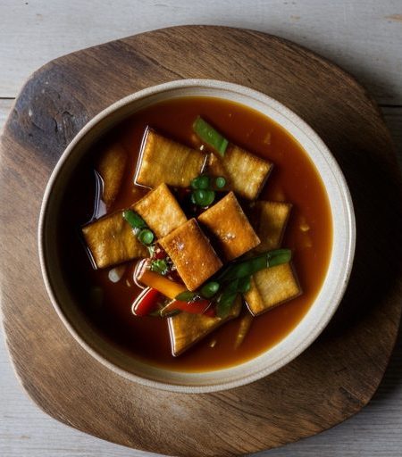 Fried Bean Curd With a Sweet & Sour Sauce recipe image