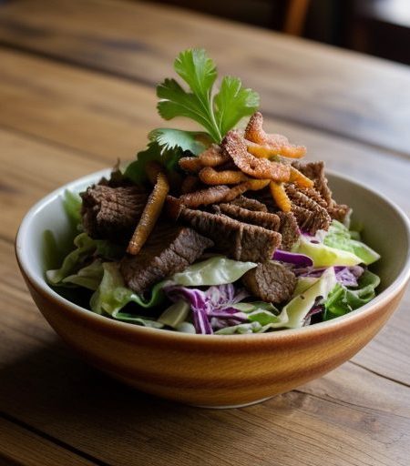 Fried Beef Salad recipe image