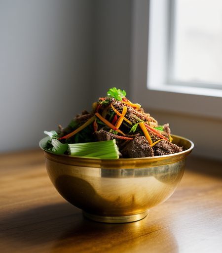 Fried Beef Salad recipe image