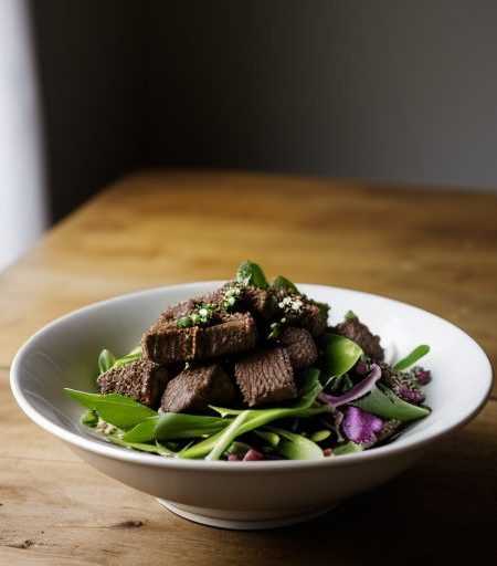 Fried Beef Salad recipe image