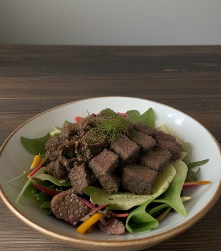 Fried Beef Salad recipe image