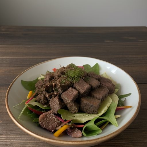 Fried Beef Salad recipe image
