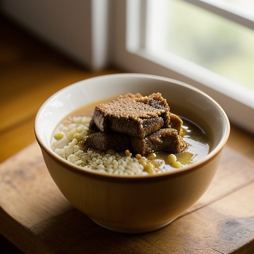 Fried Beef Soup recipe image