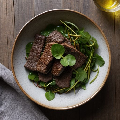 Fried Beef With Watercress Salad(Bo Luc Lac recipe image