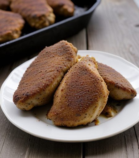 Fried Chicken Breasts Rubbed in Ancho Peppers recipe image
