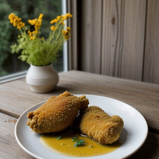 Fried Chicken With Honey Mustard Vinaigrette recipe image