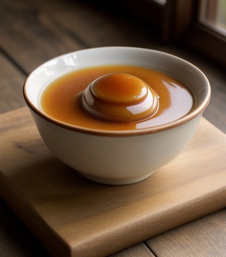 Fried Custard With Caramel Sauce recipe image