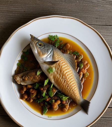 Fried Fish With Whole Garlic recipe image