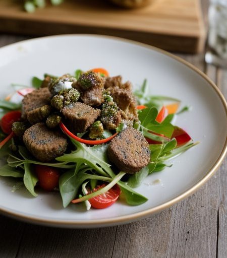 Fried Lamb Salad recipe image