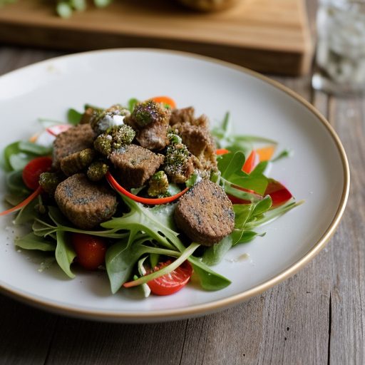 Fried Lamb Salad recipe image