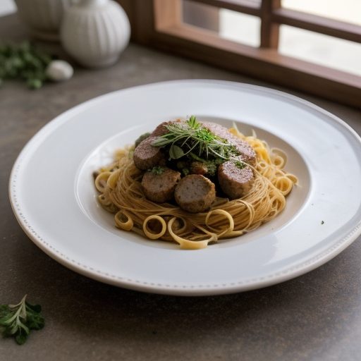Fried Pasta With Sausage recipe image