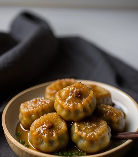 Fried Pork Dumplings W/Hot Garlic Sauce recipe image