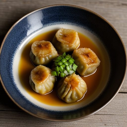 Fried Pork Dumplings With Hot Garlic Sauce recipe image