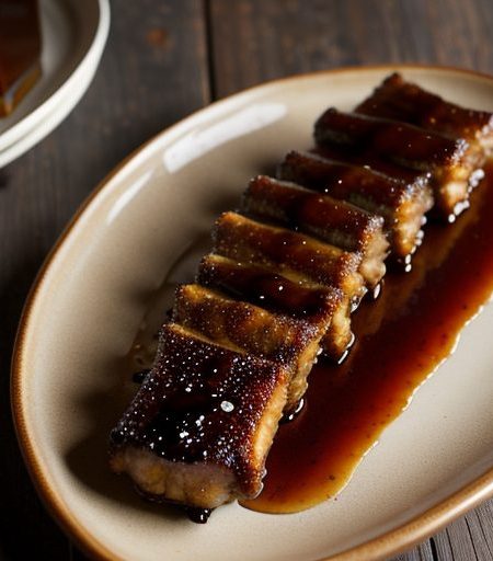 Fried Spare Ribs With Honey recipe image