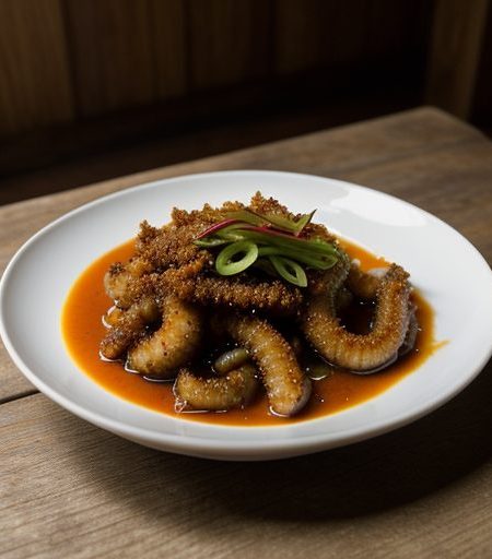Fried Squid With Hot Sauce (Pla Mung Pad Prig recipe image