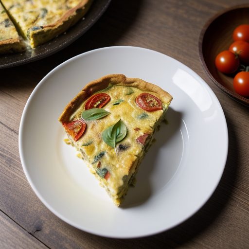 Frittata With Tomatoes, Onions and Basil recipe image