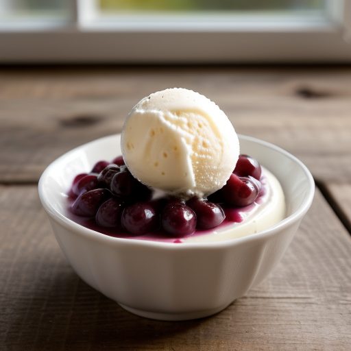 Frozen Pudding With Royal Grape Sauce recipe image