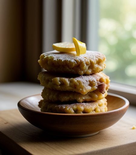 Fruit Fritters With Lemon-Bourbon Sauce recipe image