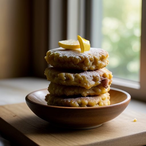 Fruit Fritters With Lemon-Bourbon Sauce recipe image