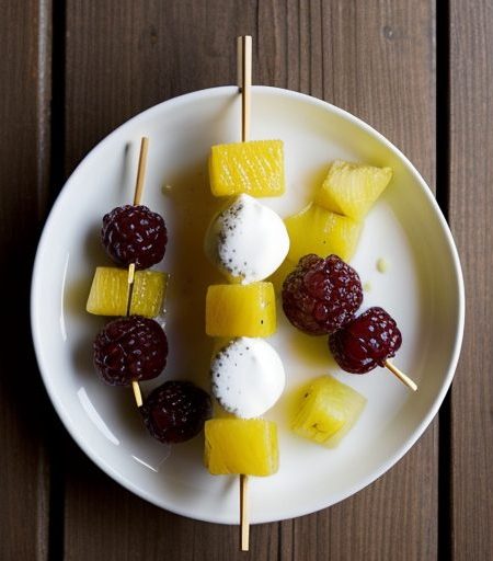 Fruit Kebabs With Yogurt Dip recipe image