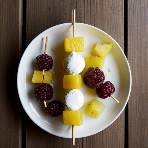 Fruit Kebabs With Yogurt Dip recipe image