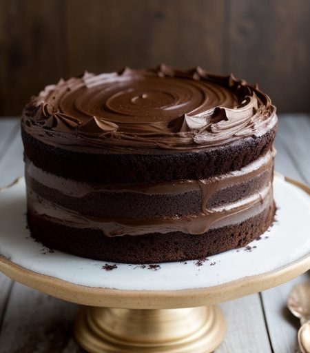 Fudge Cake With Milk Chocolate Frosting recipe image