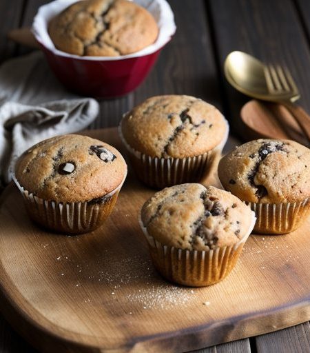Fudgey Peanut Butter Chip Muffins recipe image