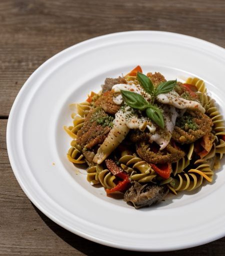 Fusilli Bucati With Soft Shell Crabs, Hot Peppers and Esc recipe image