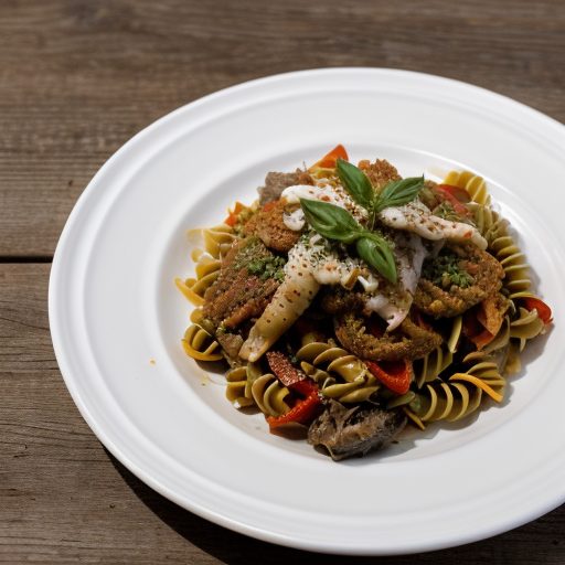 Fusilli Bucati With Soft Shell Crabs, Hot Peppers and Esc recipe image