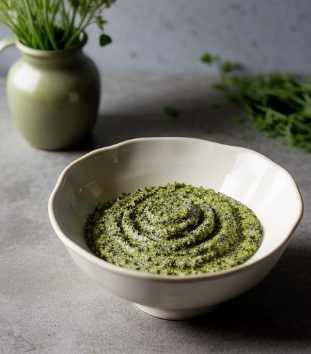 GARLIC CHIVE PESTO - House Beautiful recipe image