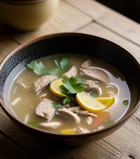 Gai Tom Khing (Chicken Soup With Lemon & Gi recipe image