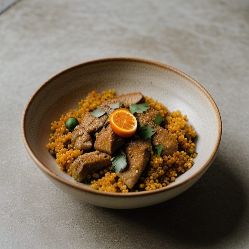 Game Hens With Spicy Orange Salsa and Bulgur Pilaf recipe image