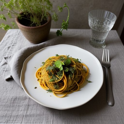 Garden Squash & Nasturtium Butter Pasta recipe image
