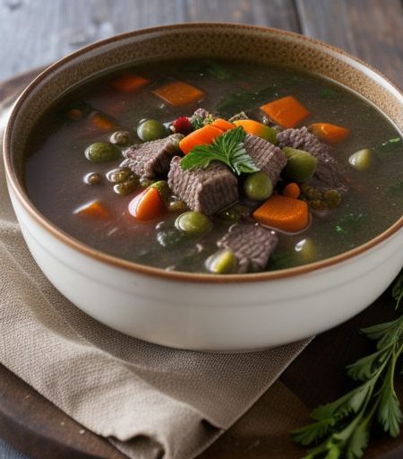 Garden Vegetable Soup With Beef recipe image