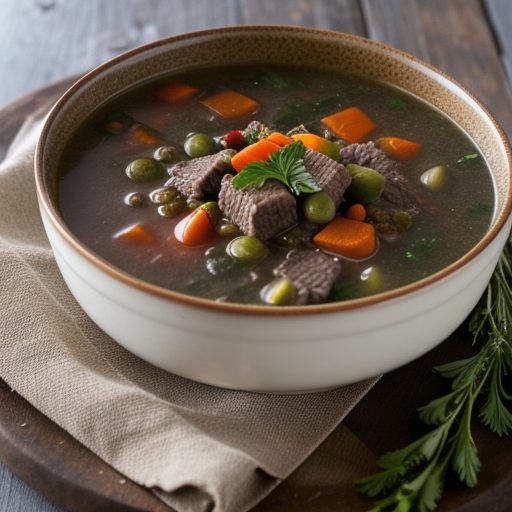 Garden Vegetable Soup With Beef recipe image