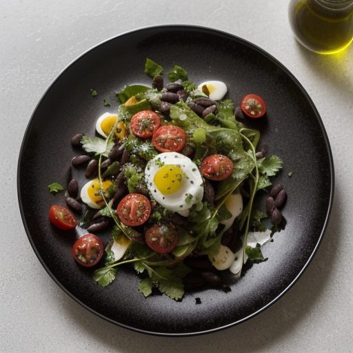 Garlic Bread Salad With Black Beans & Salsa recipe image