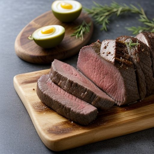 Garlic-Stuffed Sliced Fillet of Beef Over Emeril's Crispy recipe image