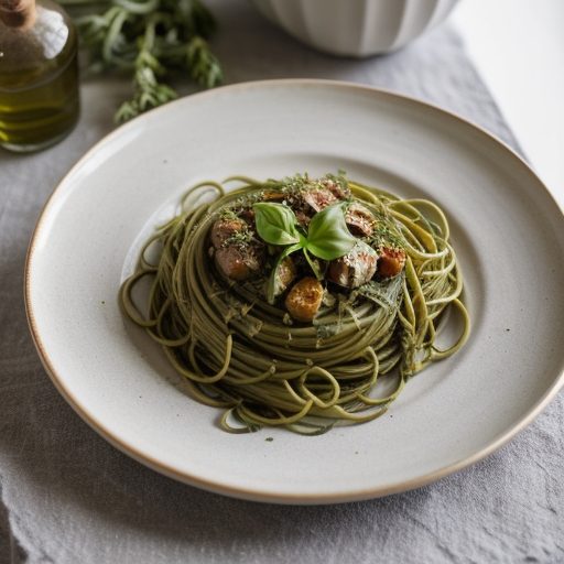 Garlicky Pasta With Fresh Green Herbs recipe image