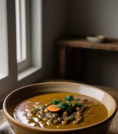German Lentil Soup With Frankfurters recipe image