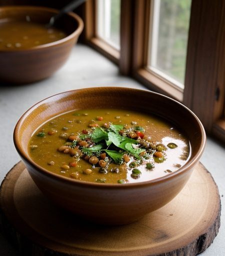 German Lentil Soup With Frankfurters recipe image