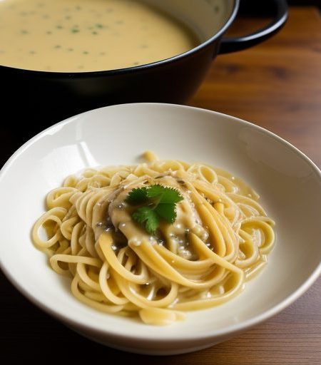 German Noodle Ring With Cheese Sauce recipe image