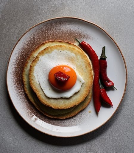 German Pancakes With Roasted Red Pepper Chicken - Country recipe image