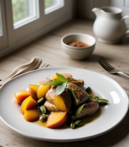 Ginger Chicken With Peaches recipe image