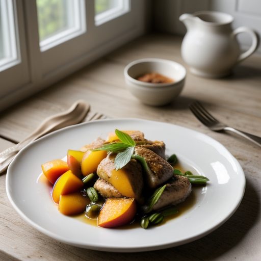 Ginger Chicken With Peaches recipe image