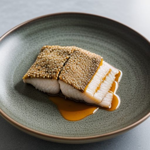 Ginger Crusted Onaga With Miso Sesame Vinaigrette recipe image