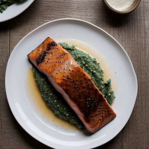 Ginger-Glazed Salmon Steak on Basil Mashed Po recipe image